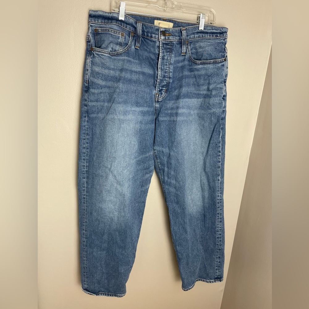 Madewell Womens Denim 36 X 32Distressed Button Fly Blue